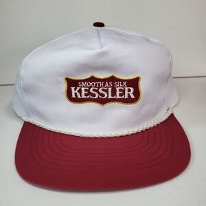 Vintage 90's Kessler Smooth As Silk Whiskey White Snapback Trucker Hat